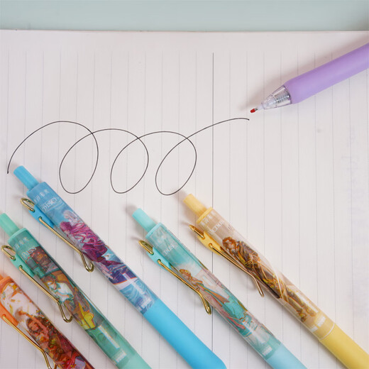 UHFQ kehrt in die Zukunft zurück 1999 neuer Blind-Box-Stift Internet-Berühmtheit zweidimensionales Spiel Peripherie-Briefpapier Presse Gelstift schnell trocknend schwarz X-6227 Jiyi Kawa Blind-Box-Stift zufällig 6 Stück 0,5 mm 0,5 mm x einzeln