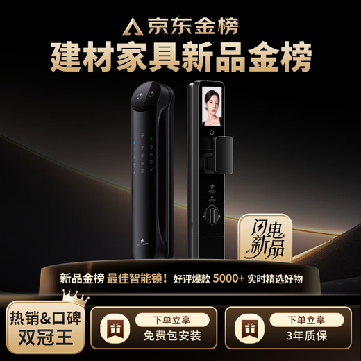 德施曼（DESMAN）Ai智能门锁3D人脸识别可视猫眼双摄双屏小圆脸麒麟R9精灵版