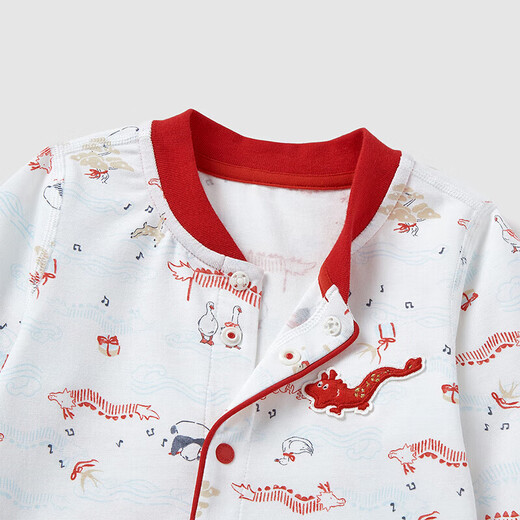 Yingshi (YEEHOO) Yingshi shopping mall same style newborn baby jumpsuit newborn baby long-sleeved Chinese style full moon daytime wear