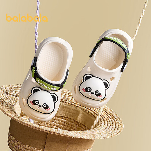 
Balabala children's shoes children's hole shoes girls sandals boys cartoon shoes 2025 summer new style non-slip beige 10301 22 (inner length 16cm recommended foot length 15cm)