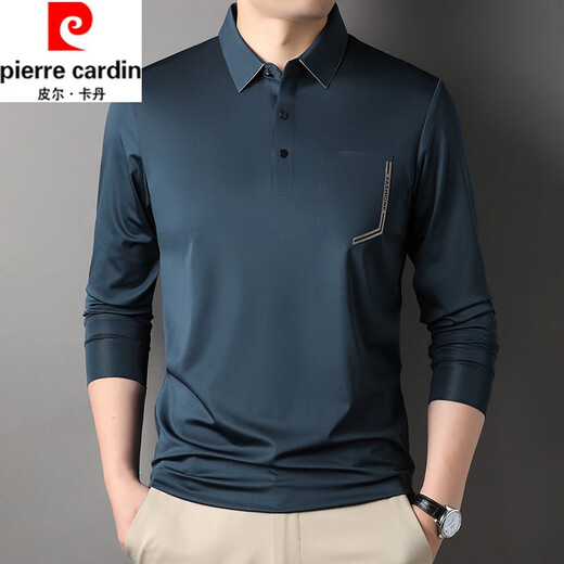 T-shirt Pierre Cardin Ice Silk T-shirt masculin à manches longues à manches à manches à manches à manches à manches longues T-shirt à séchage rapide à séchage à séchage à séchage à la tête du T-Blood avec pochets de poche haqing-7036 m 165