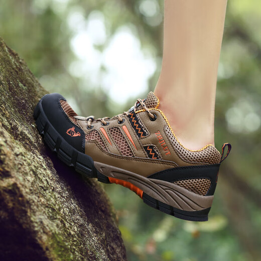 2025 Sommer im Freien im Freien, leichte atmungsaktive Wanderschuhe nicht rutschfestem Kee-resistenten Offroad-Wanderwanderungssportstiefeln 702 Brown/Männer und Frauen 36