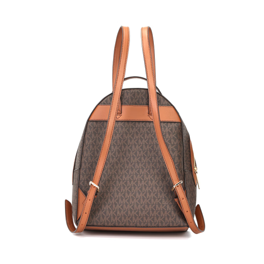 迈克.科尔斯（MICHAEL KORS）MK经典老花金色字母标识双肩包女款棕色中号 基础装(包+防尘袋)