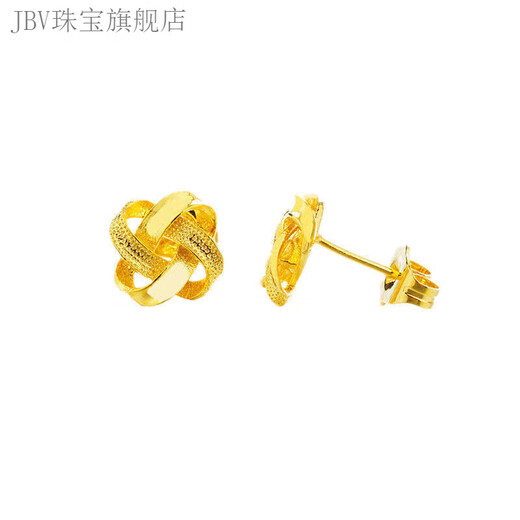JBV gold Ruyi knot earrings, fashionable and versatile new love earrings 0.01g Ruyi