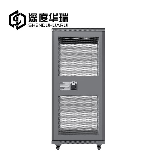 深度华瑞 密码锁机柜网络27u支持指纹密码双人开锁定制款网门 600X600X1400 WDH-6627L