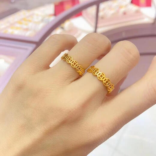 Fat Donglai's same style fortune ring for men, copper coin, titanium steel, non-fading, Qian Duoduo ring, biased for talented ladies, Qian Duoduo, US code No. 7, 105-120 Jin Jin equals 0.5 kg, counter