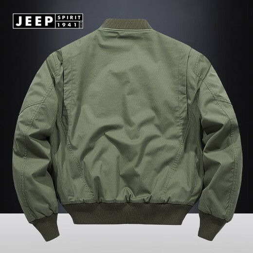 Jeep Spirit Jeep Herbst und Winter Baumwolle Kleidung Herren von Pure Baumwolle gewaschene Baumwolle verdickte Bomberjacke lässig Baseballkragen Jacke 9227 Militärgrün (Baumwolldickstil) l geeignet für 125 bis 145 Jin [Jin gleich 0,5 kg]