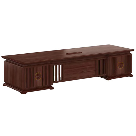 Tongta solid wood boss desk office desk chair office chairman high-end new Chinese style ebony wood president desk executive desk 2.4 meters boss desk