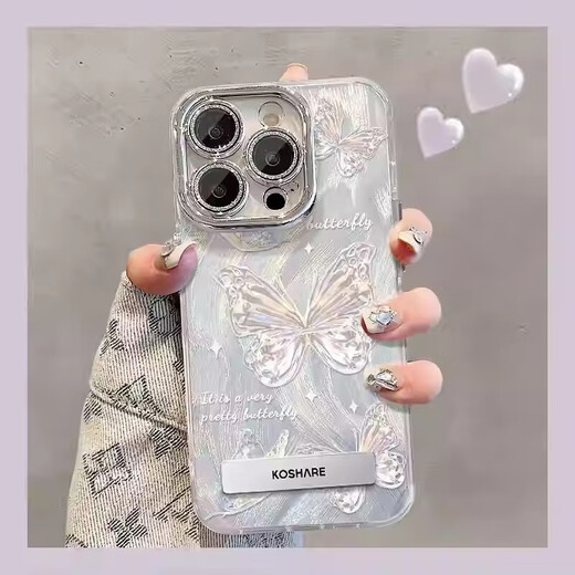 
The article is suitable for OPPOReno14/13 mobile phone case 12pro new men and women butterfly with flash drill lens film reno11Pro soft edge hard shell anti-fall protection case Gradient butterfly Y blue-with lens film RENO14