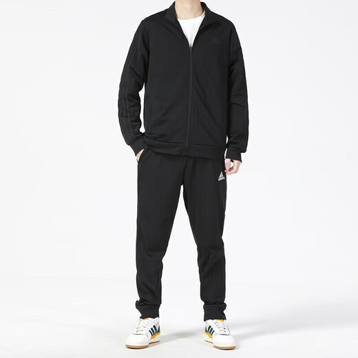 Adidas's Men's Autumn and Winter Sports, entrenamiento de fitness, una cómoda chaqueta de cuello transpirable, pantalones casuales, H46101+GK9226/XL simple y de moda XL
