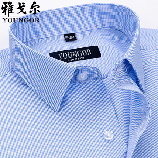 CEO Yageo Men's Short Sleeve Shirt Summer Cotton Business Casual Professional Wear Anti-Wrinkle-Free-Iron Middle-aged Stripe Shirt DX6626 45 Suggested 195-210Jin[Jin equals 0.5 kg]]