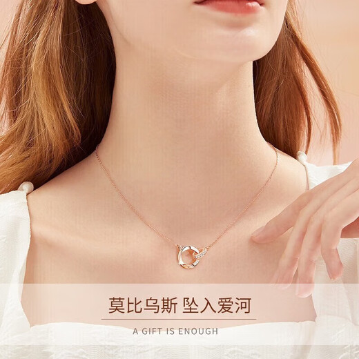 Mutiva Light Luxury Brand Necklace Women's Mobius Rose Gold Clavicle Chain Valentine's Day Birthday Gift for Girlfriend and Wife Mobius Necklace Rose Gold - Exquisite High-End Gift