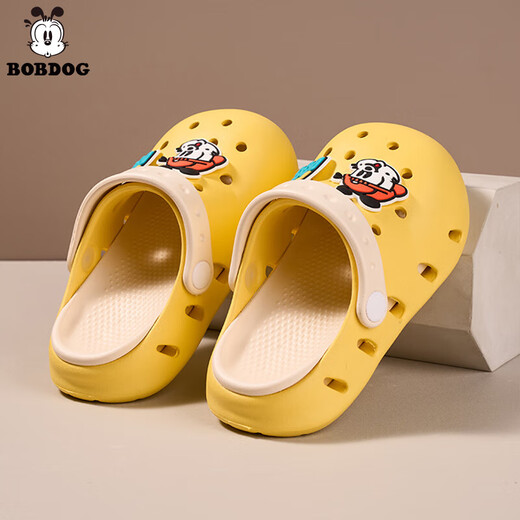 Babudou Children's Crocs 2025 Summer New Style Sandals for Boys and Girls, Comfortable Soft Sole Non-Slip Children's Sandals HBL8016/Yellow 17 cm inner length/Suitable for 5 years old