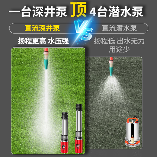 舒盛直流深井泵24v电瓶潜水泵48V60V72V电动车高扬程小型农用抽水泵 多口径2500W【4872v】15线5管 【德国永磁强劲电机】