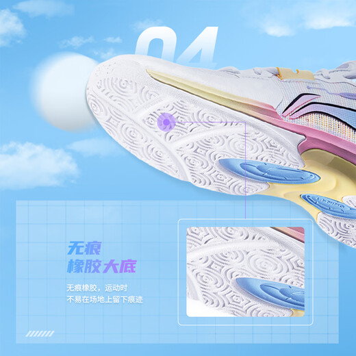 Li Ning Badminton Shoes Raid II 2 Men's and Women's Same Style Rebound Anti-Slip Shock Absorbing Breathable Training Shoes 2025 New Product Standard White AYTV013-1 42 (265mm)