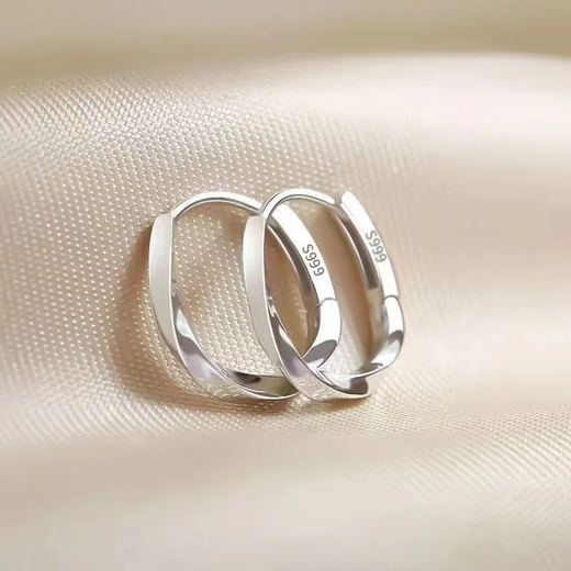 愄汧999 Silver Needle Earrings Earrings Hoop Earrings Birthday Gifts Girls 2025 New Jewelry Ornaments Earrings Men Twist Earrings Silver Pair