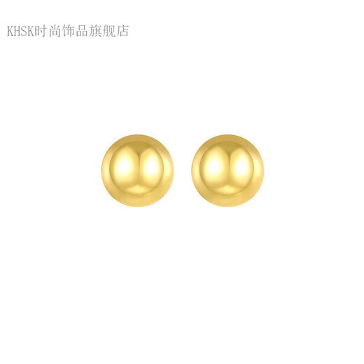 KHSK Old Phoenix 999 gold pure gold temperament glossy bead earrings for women frosted small gold bean round bead earrings mini glossy 5MM pair of Phoenix gold store models
