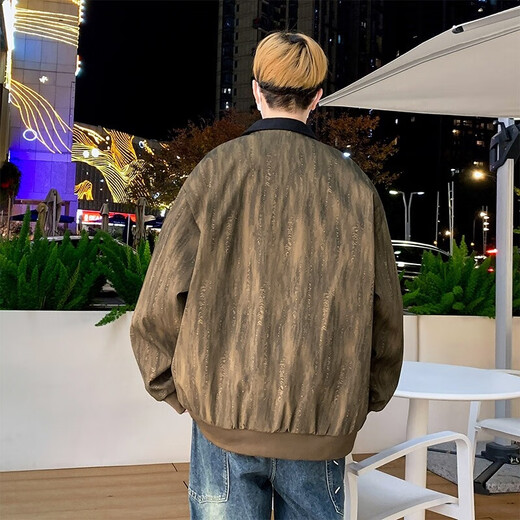 Airmiuu国际品牌外套男士春秋2025新款夹克潮牌薄款上衣服青少年痞帅休闲 K15832白灰(礼盒包装) M