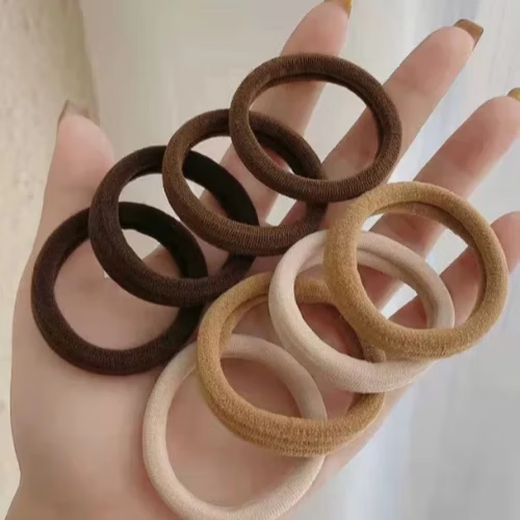 Ze Yuhan Korean style simple and thin headband set basic rubber band, versatile and non-harmful to hair, high elastic rubber band thin coupons, disposable, plain ring, about 50 pieces, mixed color bag