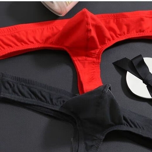 
New thong men's pseudo-girl men's tight thong low waist sexy cotton three-point stretch white M