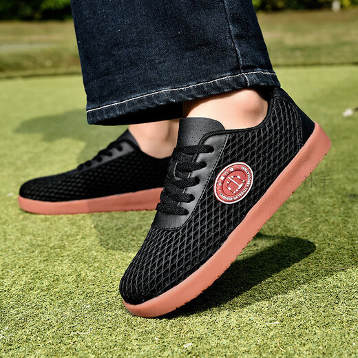 Zapatos especiales para juegos de pelota de puertas, zapatillas de deporte de puertas genuinas cuero sin deslizamiento de verano hombres y mujeres transpirables bolas de puertas de borde recto, estilo de malla de seda de hielo blanco [5266] 39