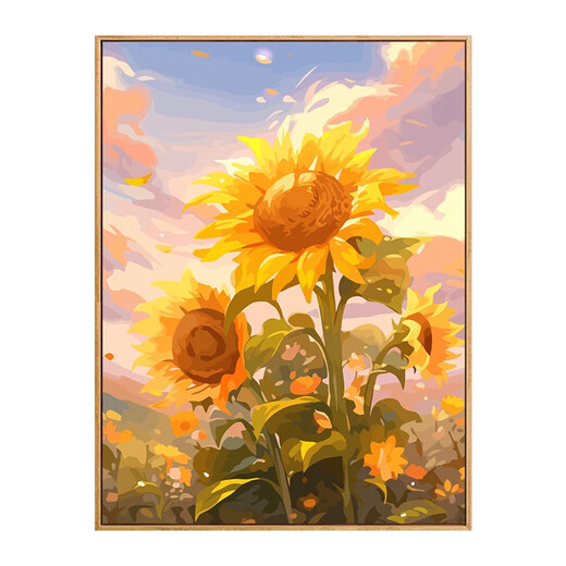 2024 Neue Sonnenblumenserie DIY Digitalölmalerei handbemalte Malmale Farbfüllen handgemachte Öl