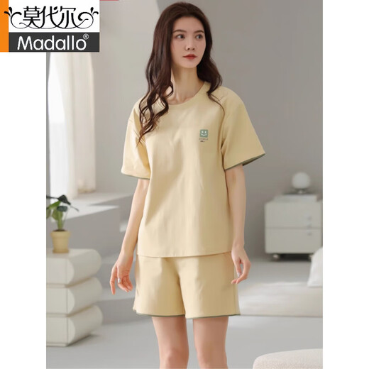 莫代尔睡衣女2025夏季新疆棉短袖短裤简约休闲棉质薄款家居服套装可外穿 Z9859 2XL 建议140-160斤