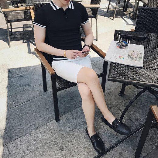 LA海澜之家同款2025夏季polo衫男短袖t恤翻领潮流保罗修身韩版针织 9758绿色 XL