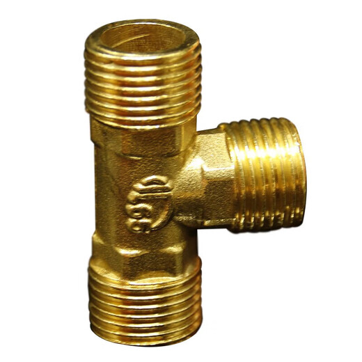 Masifo copper external wire tee joint external tooth tee pipe copper joint 4 points external wire tee (2 pieces)