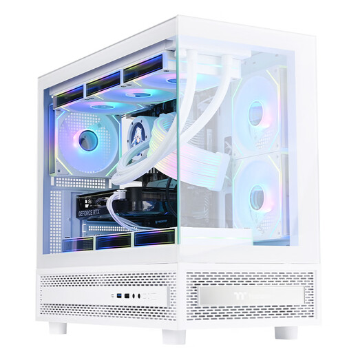 Thermaltake（Tt）钢影透S-M 海景房机箱 电脑主机 白色（M-ATX主板/支持360水冷/9风扇位）