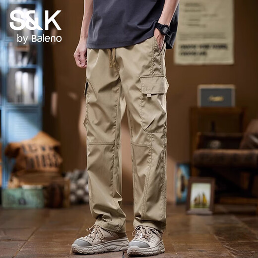 Benny Road S/K work pants men's pants men's casual pants straight 2025 new loose men's pants summer trousers men's clothing khaki XL [merchant recommendation] 130~150Jin [Jin equals 0.5 kg]