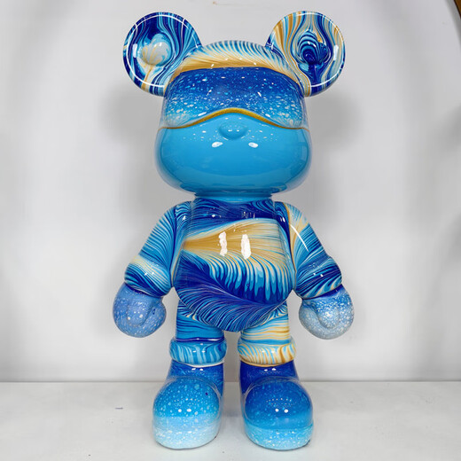 Jinfu Jingui Internet Celebridades Fluid Bear Room Osnaments Cool Bear Oso Violento Diy Terminado REGALO DE BODA RECUNDA DEL CONDIVO Piggy Bank Conejo 3879 Wisteria Flower-33 cm de altura