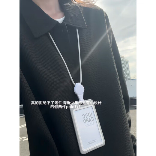 Unicorn Cool Henry Collar POLO Shirt Men's Autumn American Heavy Lapel Long Sleeve T-shirt Loose Casual Couple Outfit Gray M