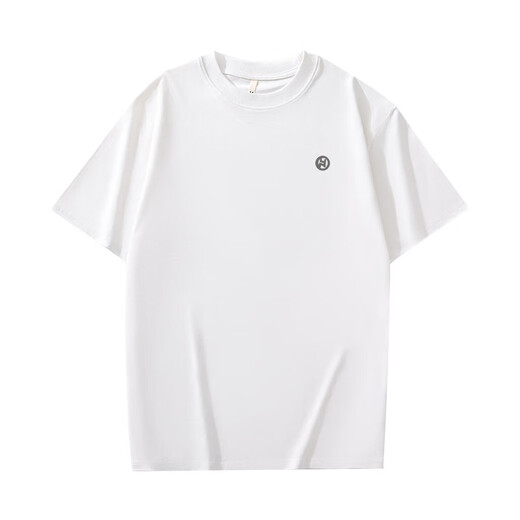 Avec du coton pur pur t-shirt à manches courtes pour hommes Ins Summer T-shirt blanc polyvalent de style Hong Kong Couples de haut à manches, de coton pur blanc Shirts à manches courtes - 1365 s [suggéré 90-115jin [Jin est égal à 0,5 kg]]]