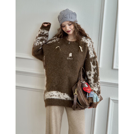 Fairy Pocket Fluffy Maillard Sweater Séter para mujeres 2024 Winter New Loose Top Cabe Street Coffee M