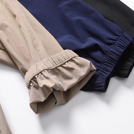
North summer elastic and light fast-drying sports trousers Korean style men and women slim casual ice silk pants fashionable casual pants 695-31948 fast-drying trousers black L
