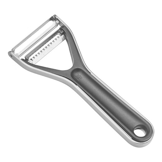 WMF Futenbao Gemüse- und Obstschäler Schäler und Schaber 2-in-1 Multifunktions-Gemüse- und Obstschäler für den Haushalt 2-in-1-Schäler (Edelstahlfarbe/Schwarz)