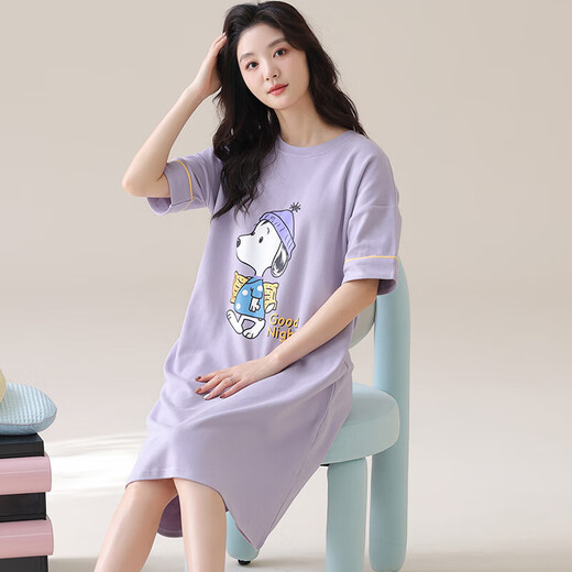 Pang Donglai DL Nachthemd für Frauen Sommer Kurzarm mit mittlerem Stil mit mittlerem Längen und Fett und großer großer Fett MM200jin [Jin entspricht 0,5 kg] Dünnes Modell für Frauen schwangere Frauen Pyjamas F6626 M (80-100jin [Jin gleich 0,5 kg]))