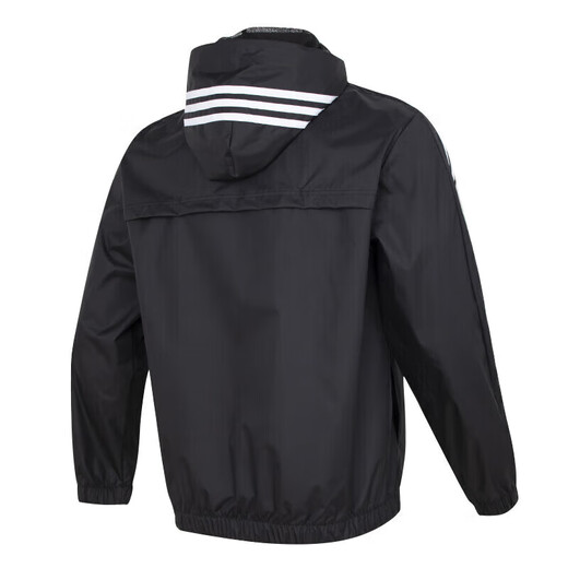 阿迪达斯 （adidas）外套男装 25夏季新款运动服跑步健身训练透气休闲连帽夹克上衣 梭织外套/黑色/紧口袖口 晒图返1 S