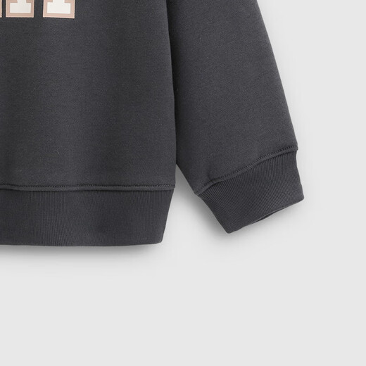 Gapu same style for boys and girls 2025 new autumn logo fleece sweatshirt children's wear