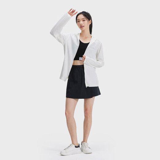HOTSUIT后秀防晒衣女2025夏季新款轻薄冰丝透气短款防紫外线上衣连帽外套 白色 S