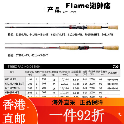 DAIWA STEEZ RD661/681 Four disciples of Stiz Athletics Black Jack Luer Rod 1.98m SCC66ML-G Lightning