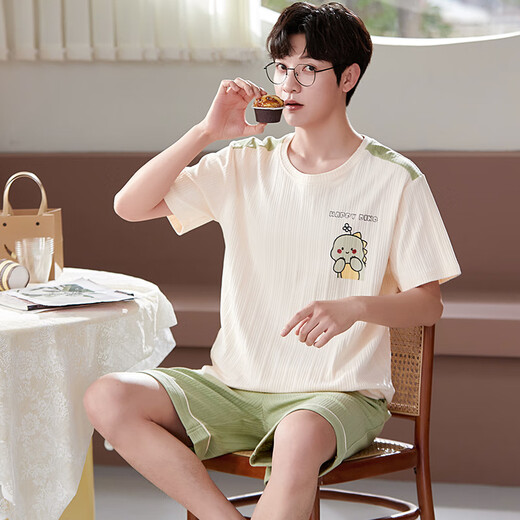 Yalu Pyjamas Herren Sommer Dünne Kurzarm-Shorts Pure Cotton Korean nie