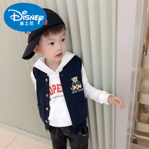 Disney children's vest spring and autumn new boys casual vest jacket top waistcoat 2025 summer style baby horse gray zipper vest 130