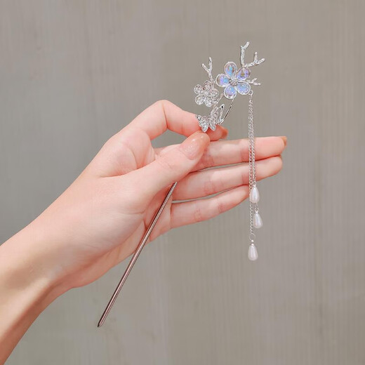 Temperament and high-end feel, new Chinese style tassel hairpin, ancient style Hanfu hairpin, modern simple niche hairpin, exquisite small flower hairpin