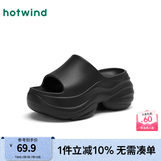 Heißluftdicke Frauen-Pantoffeln 2025 NEUER SOMME NEUER KLEINE OUTDER ERHÖGETE CLASSIGKEITS SANDAALS UNTIGE EIN-SHOT FLIP FLOPS 01 Schwarz (H62W25205) 36-37 s