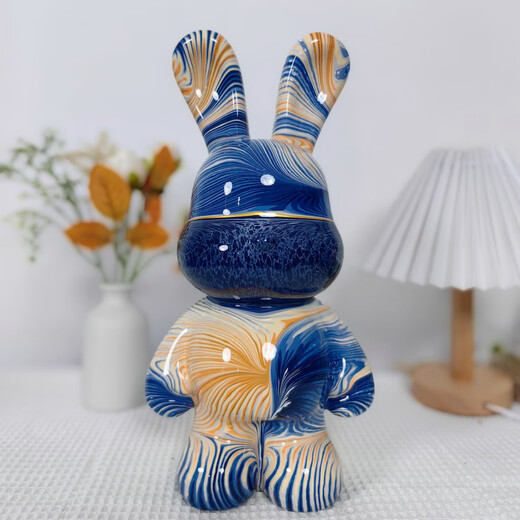 Jinfu Jingui Internet Celebridades Fluid Bear Room Osnaments Cool Bear Oso Violento Diy Terminado REGALO DE BODA RECUNDA DEL CONDIVO Piggy Bank Conejo 3879 Wisteria Flower-33 cm de altura