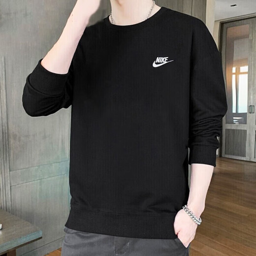 Sudadera Nike (NIKE) para hombre 25 nueva ropa deportiva de invierno para correr, camiseta de manga larga, jersey informal transpirable, chaqueta de cuello redondo BV2667-010/publicar imágenes para regresar 5 XL 180 peso 150 ~ 170 Jin Jin equivale aproximadamente a 0,5 kg