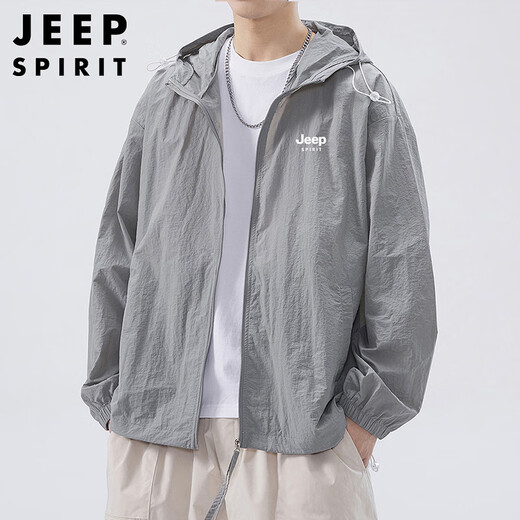 JEEP SPIRIT Jeep sun protection clothing men's ice silk summer jacket thin outdoor fishing high-end anti-UV skin clothing