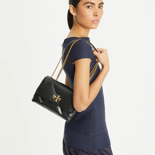 Tory Burch TB Women's Bag Kira Series Diamond Quilted Shoulder Crossbody Chain Bag 154706 001 Black